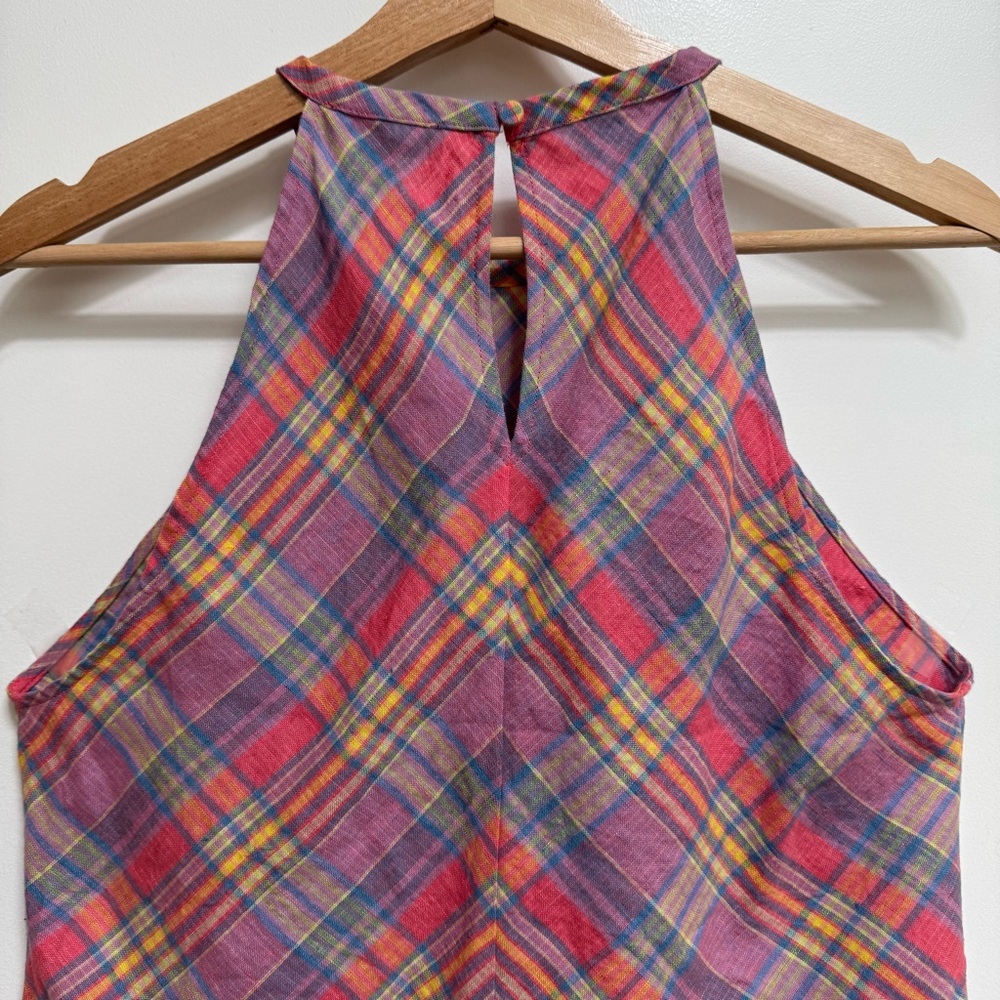 J. Crew Sunset Plaid Amber Linen Top - Picture 7 of 12